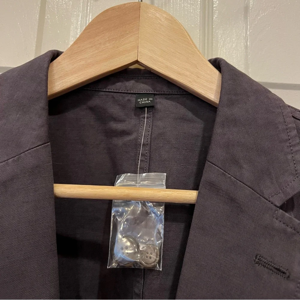 NWOT J Crew J. CREW Garment-dyed cotton-linen chino suit jacket Gray Men’s 42